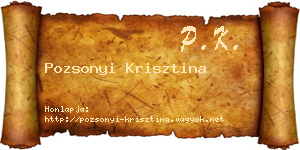 Pozsonyi Krisztina névjegykártya