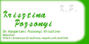 krisztina pozsonyi business card